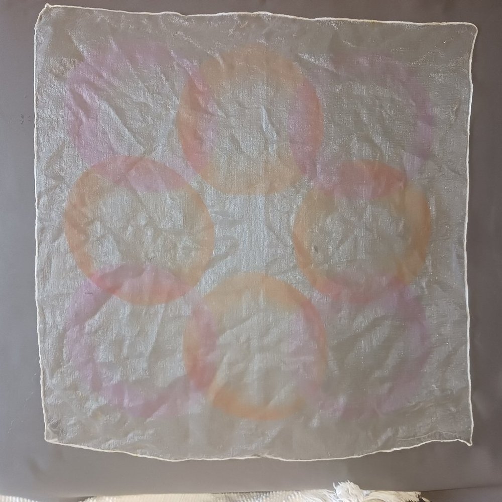 Set of 3 Vintage Scarves in Pastel Colors - Picture 4 of 4
